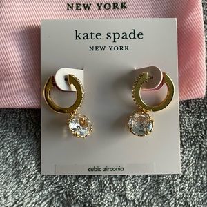 Kate Spade Something Sparkly Spade Huggie Earrings